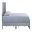 Lit plateforme tapissier gris moderne avec tête de lit à miroir DEL (matelas non inclus)-124922810