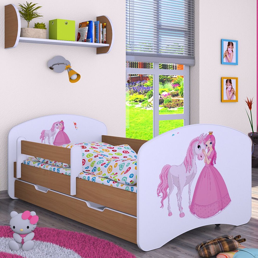 Kinderbett Nordham mit Schublade, 70 x 140 cm