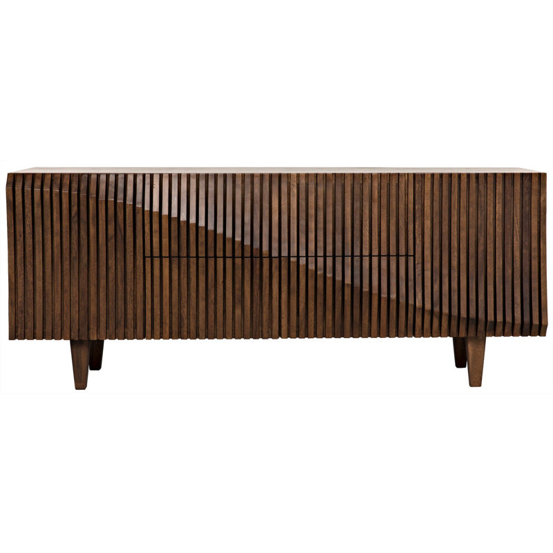 Jin-Ho Elegance 78'' Dark Walnut Solid Wood Sideboard