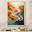 «Abstract Orange and Blue River Ink I», reproduction d'art sur toile abstraite en marbre-97184487-97184484