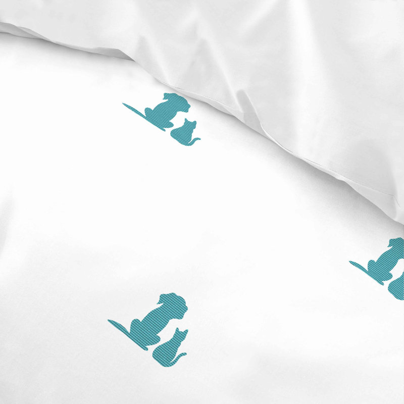 Embroidered Polycotton Premium Duvet Cover Set with Pillowcases Easy Care Breathable Modern Bedding for Home Décor