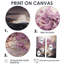 Arbre de fleurs de cerisier mauve au bord du lac I - art mural sur toile mauve 2 pièces-1124191601-1124191603-1124191607