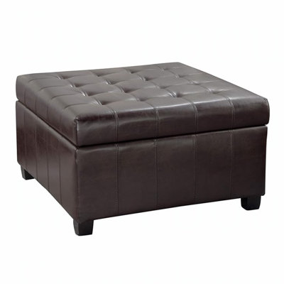 PU Faux Leather Storage Ottoman
