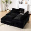 Salon modulaire 99 * 69 ", combinaison de 2 pièces, canapé en L noir, confortable et réversible avec sièges moelleux et coussins en mousse, aucun assemblage requis, support à ressorts
