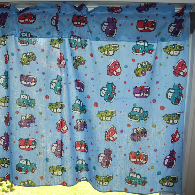 Cantonnière sur mesure en mélange de coton 58 po Rauf, L 58 po x L 16 po, Bleu