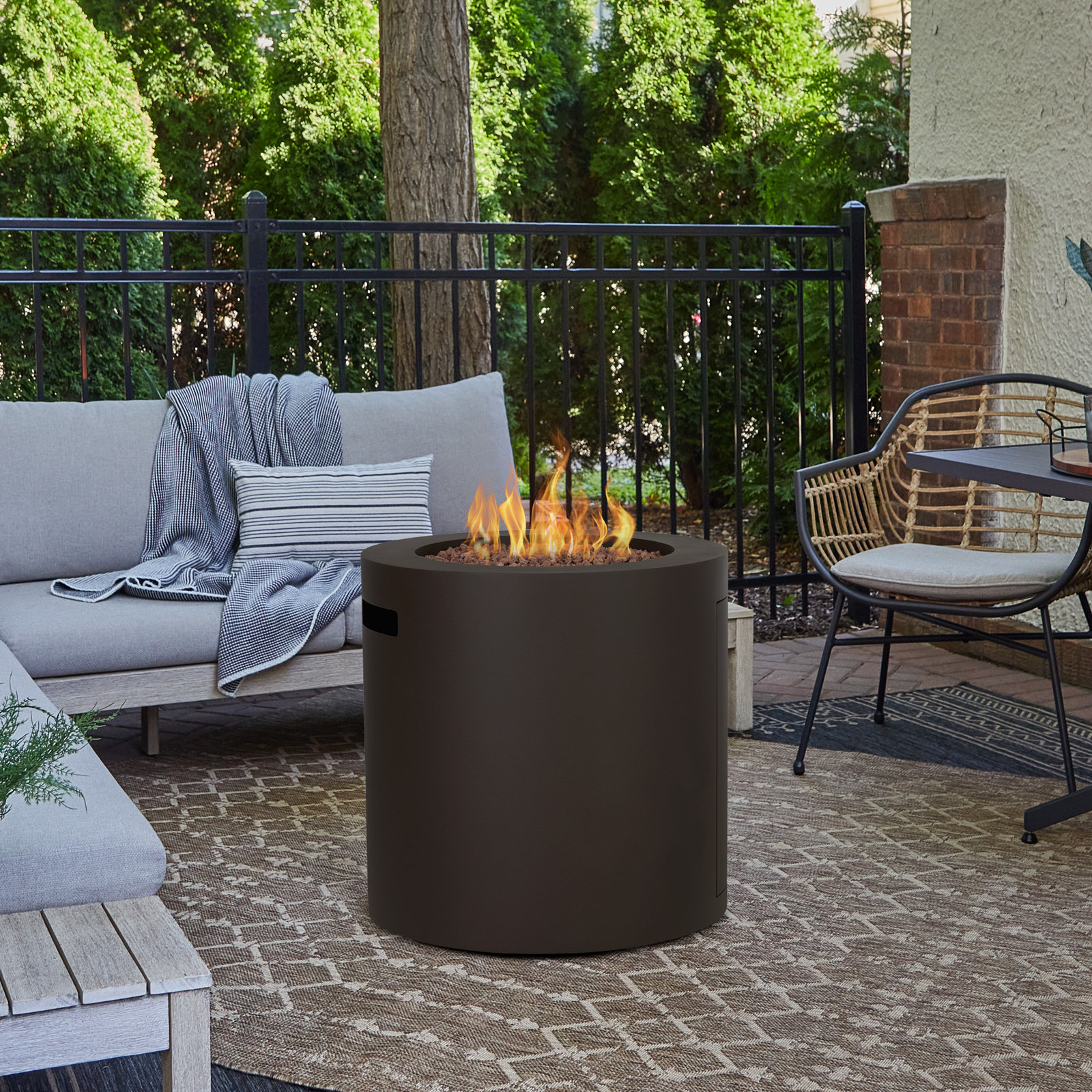 Aegean Round Fire Pit, Dark Bronze