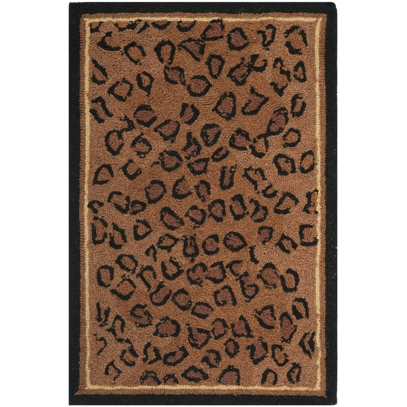 Altman Hand Hooked Wool Animal Print Rug, Rectangle 2'9" x 4'9"