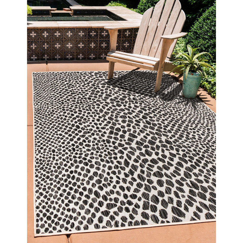 Outdoor Destiny Area Rug Pebble Color, Rectangle 7'10" x 10'