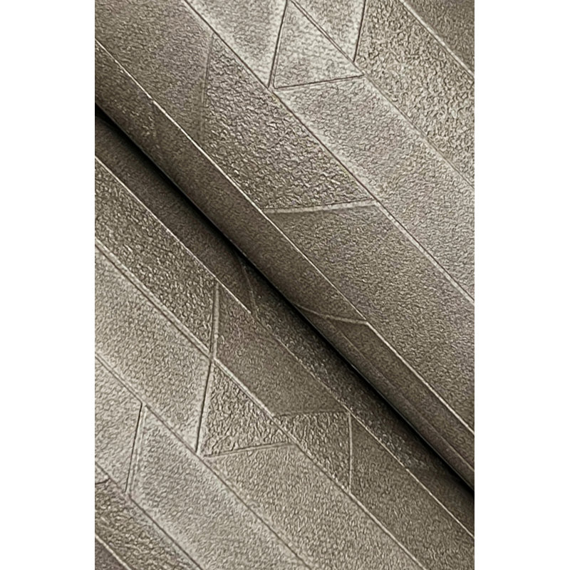 Geometric Wallpaper Roll, Aged Bronze