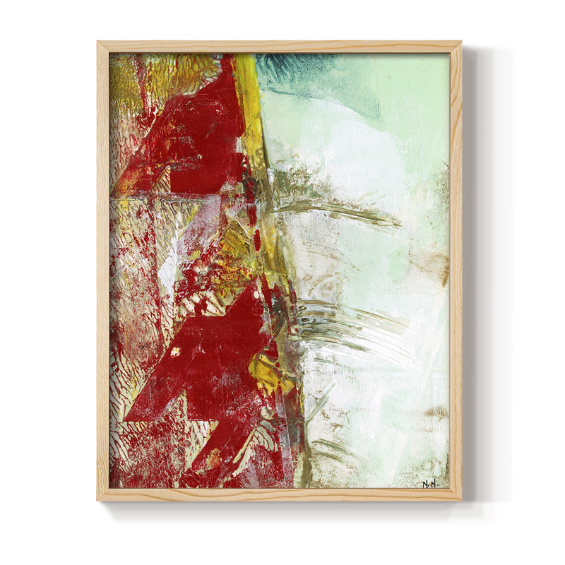 Mini Pattern Sketch Framed Print - Solid Wood, Natural, 11" H x 9" W