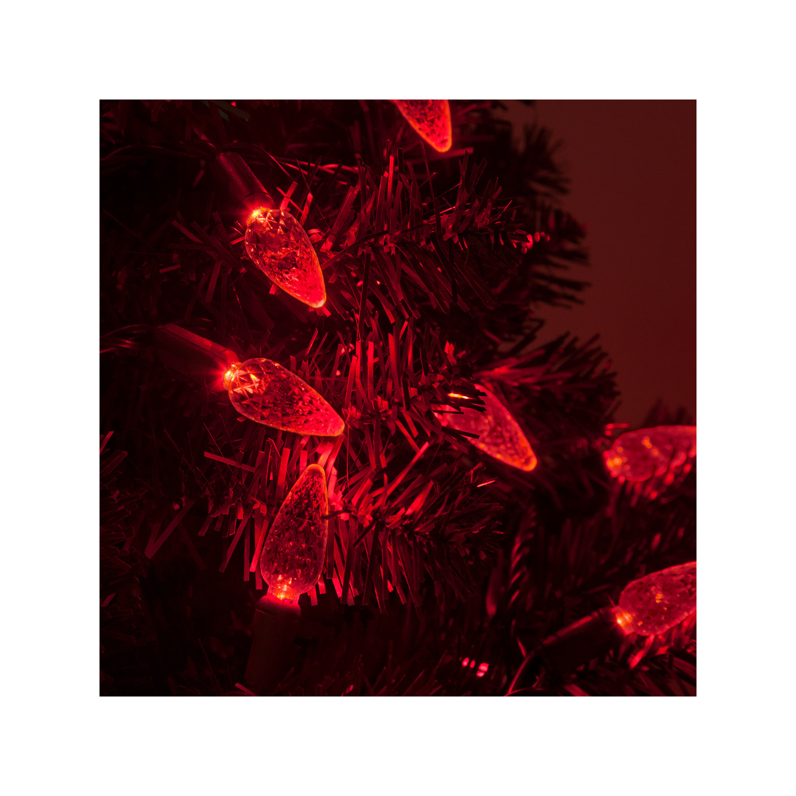 70 Light C6 LED Christmas String Lights, Red
