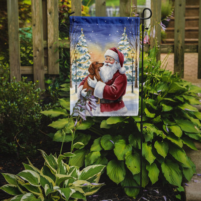 Dachshund with Santa Claus Garden Flag