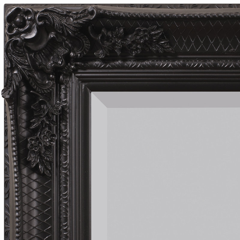 Lindsay Wood Flat Floor Mirror, Black