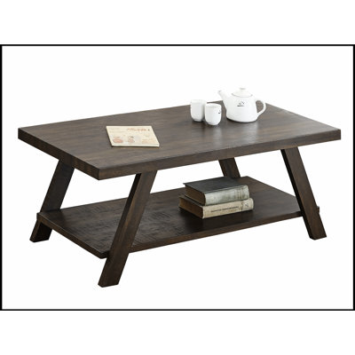Athens Contemporary Two-Tone Wood Shelf Coffee Table