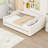 Full XL Wooden Upholstered Daybed with Trundle, LED Lights and Slats-1070417623