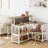 L-Shaped Home Bar Unit With Stemware Racks And LED Light, Bar Table With Storage