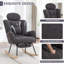 Chaise berçante d'allaitement avec repose-pieds MINCETA, chaise de chambre de bébé moderne pour l'allaitement et la détente, fauteuil coulissant rembourré avec soutien de la tête, conception ergonomique à haut dossier pour la mère et le bébé qui allaite, gris-1956776503