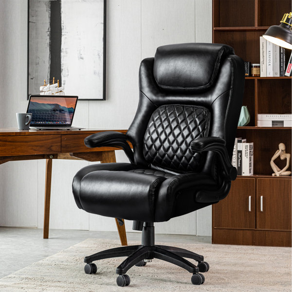Amala Brown Leather Reclining Swivel Chair With Adjustable Headrest