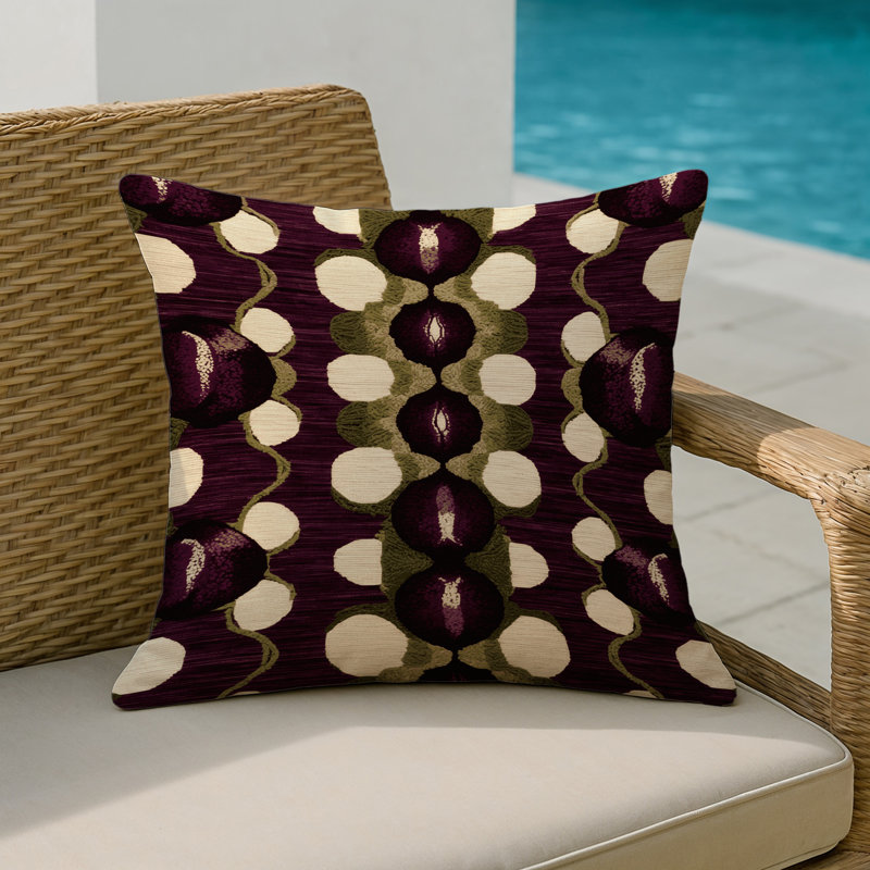 Indoor and Outdoor Throw Pillow, Square 20", Jaboticaba