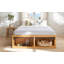 King Bed Frame with Storage Drawers, No Headboard Platform Bed, Pet-Friendly Design, No Box Spring Needed, Modern Minimalist Style-Natural