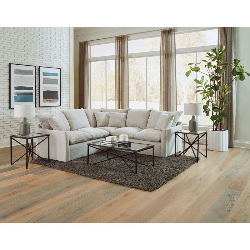 Canapé modulaire en tissu 2 pièces Dheclan