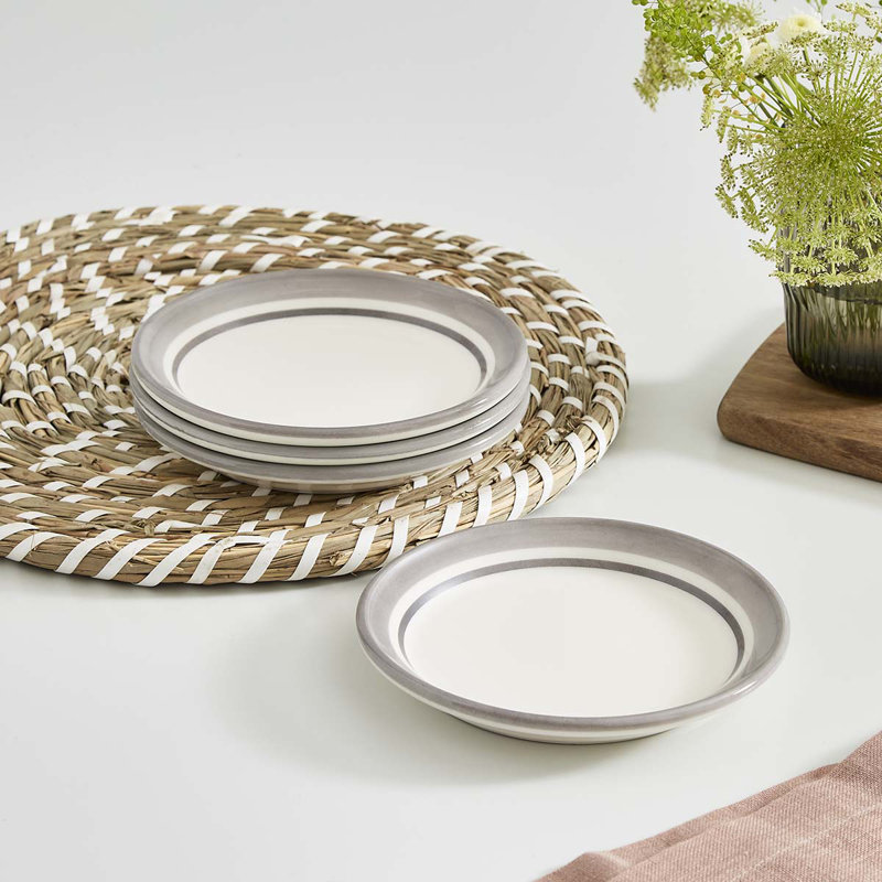 Portmeirion, Potters Stripe - Bread Plates, Grey