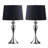 Set Of 2 25.5" Steel Table Lamp W/ Linen Shade-16647216-16647218