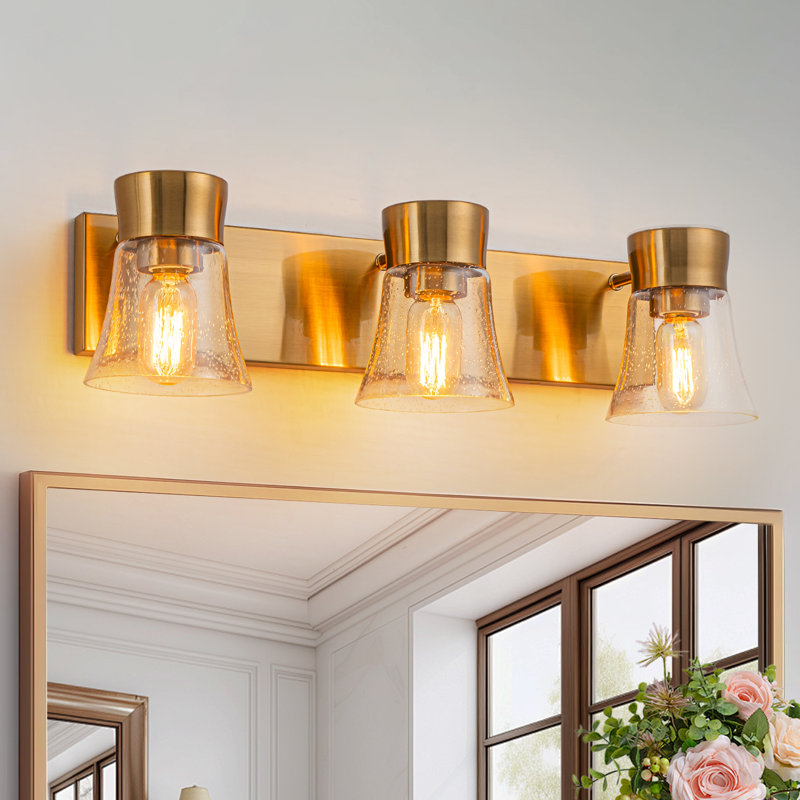 Applique murale 3 lumières en laiton pour salle de bain 3 lumières