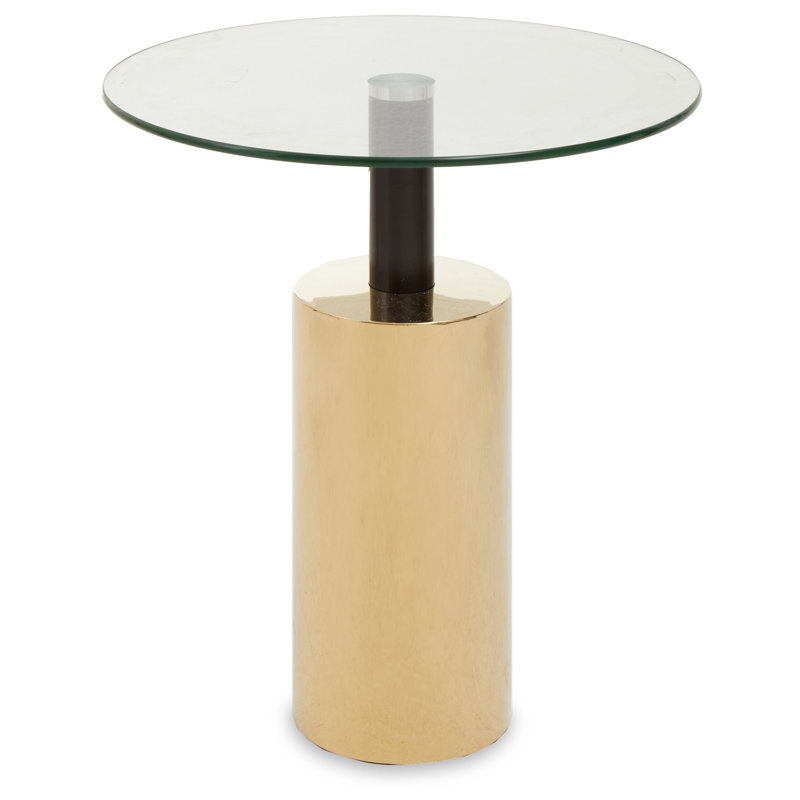 Bhodi Glass Top End Table, Gold
