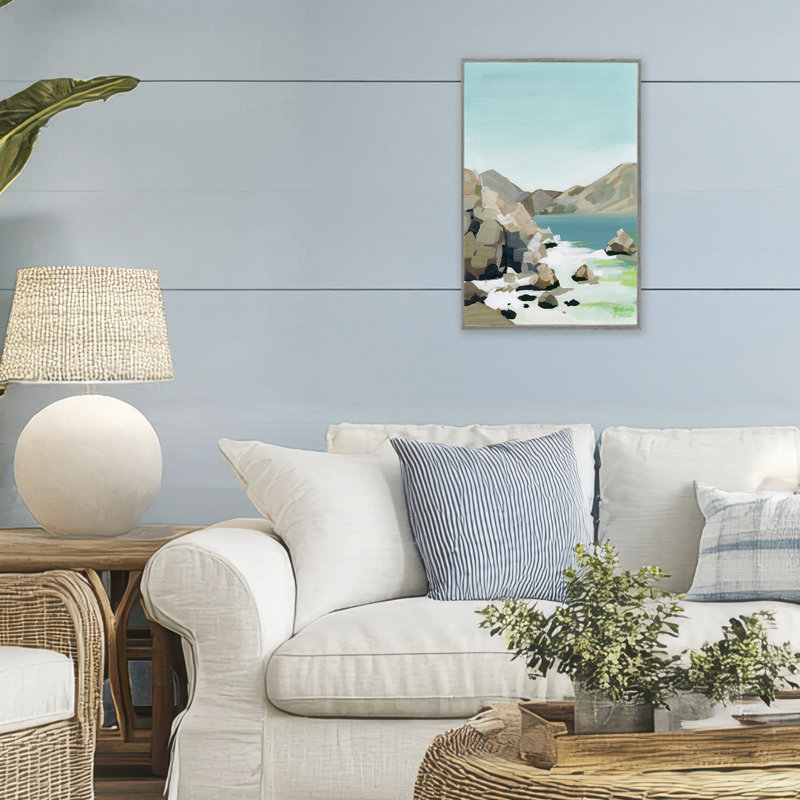 Expressionniste, côte rocheuse, estampe numérique, conception par Brook Page, H 18 po x l 12 po, Estampe numérique Farmhouse