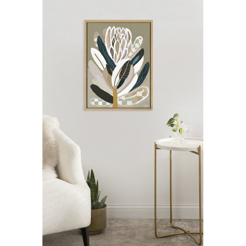 «Sage Protea» par Inkheart Designs, reproduction d'art sur toile encadrée, Tanné