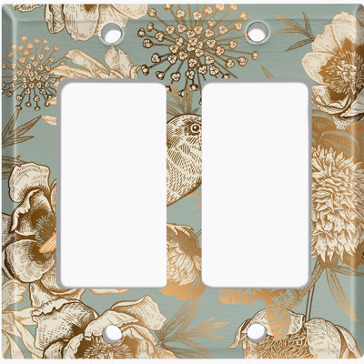 Patterned 2 - Gang Toggle Light Switch Standard Wall Plate