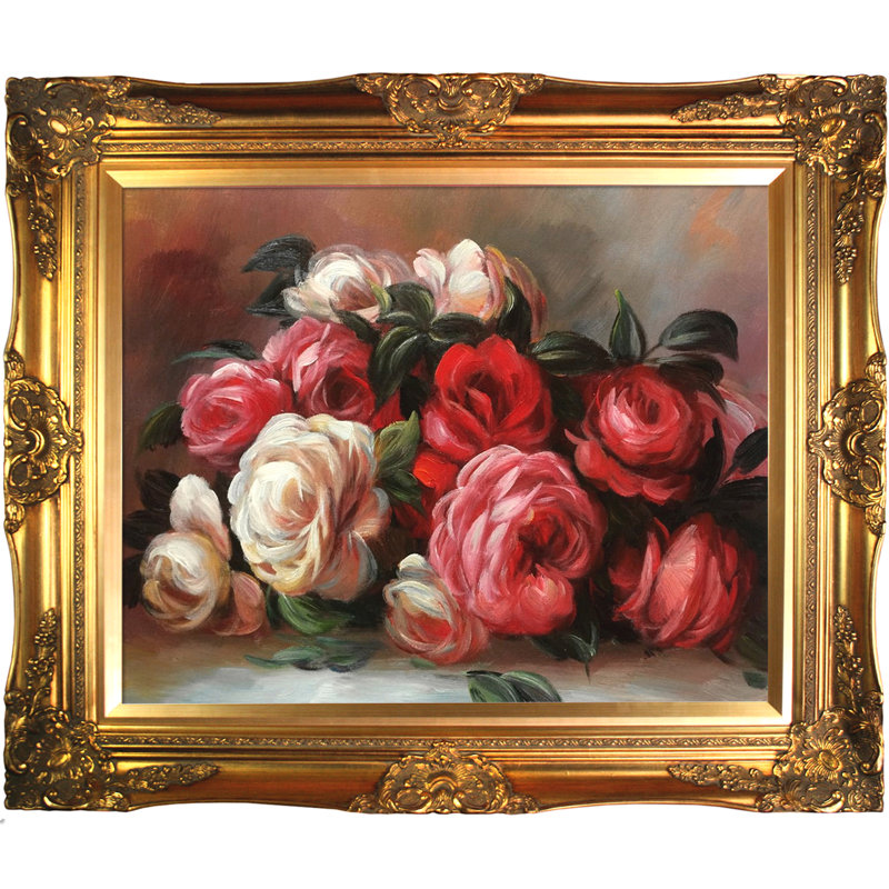 «Discarded Roses» par Pierre-Auguste Renoir, reproduction d'art sur toile, H 24 po x l 28 po x P 2 po, Toile avec cadre doré