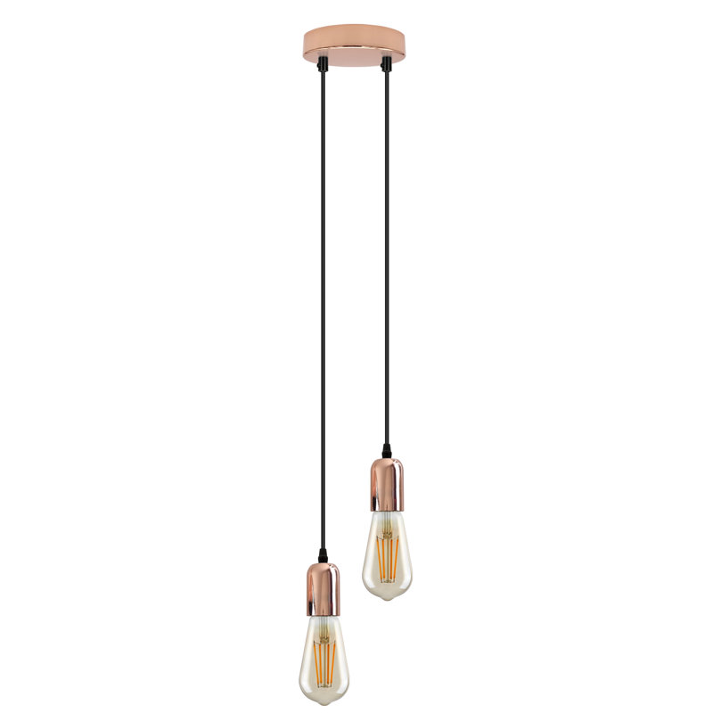 Kadar 2 - Light Rose Gold Cluster Pendant, No