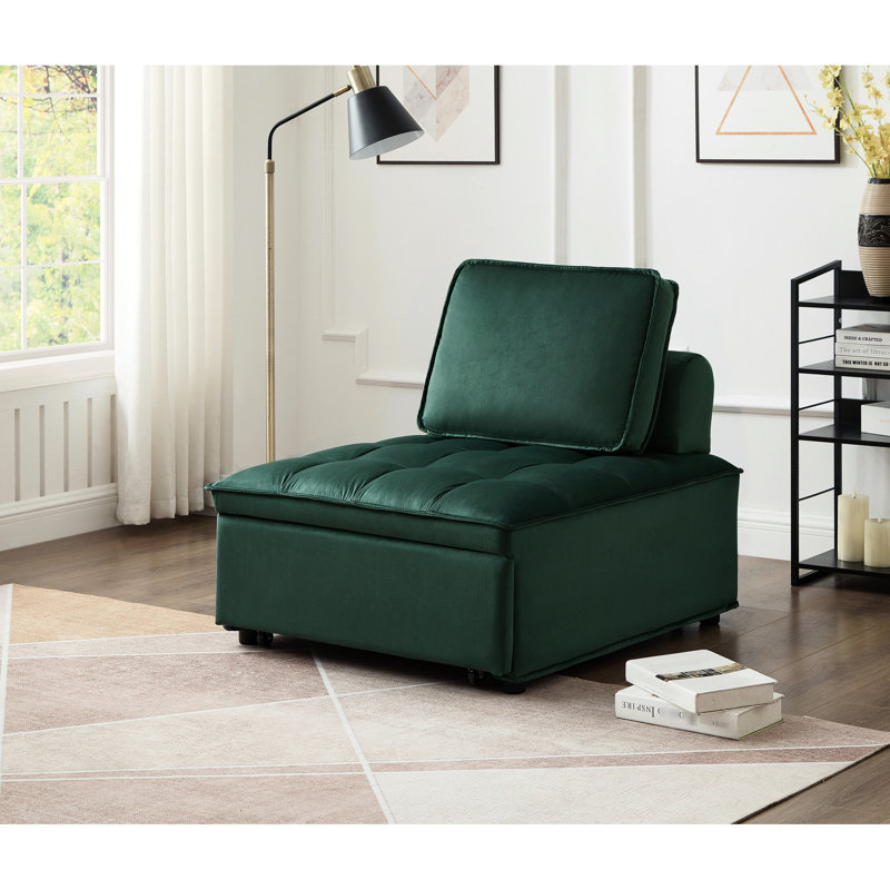 Lit moderne en velours, économie d'espace et monoplace fonctionnelle - Style Design, Vert