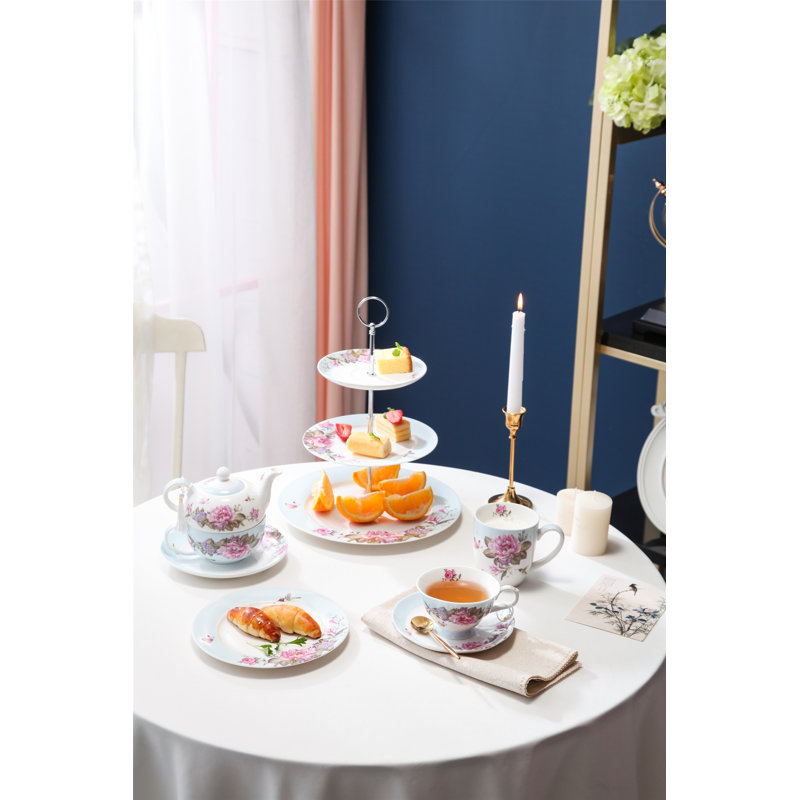 Aldershot Bone China Tiered Stand, Blue