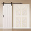 Porte de grange coulissante moderne de 84 po de hauteur | Peut être peinte en surface apprêtée | Porte de garde-robe avec trousse d'installation et quincaillerie à fermeture en douceur-59378300-99207166-117256343
