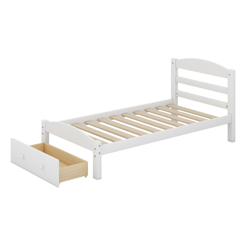 Granita Platform Storage Bed, White