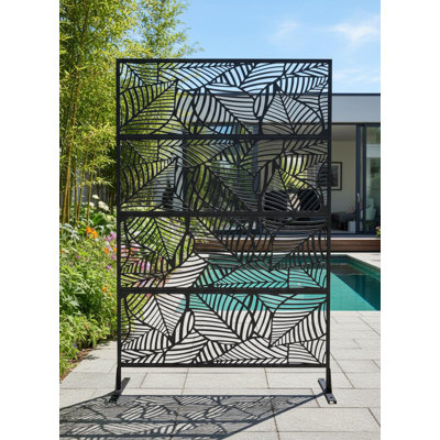70" H Decorative Metal Garden Fences, Rust-Proof Scroll Design