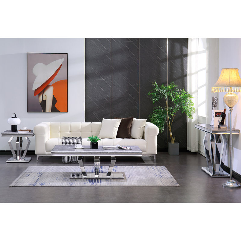 Maxence 50'' Console Table, Gray, Silver
