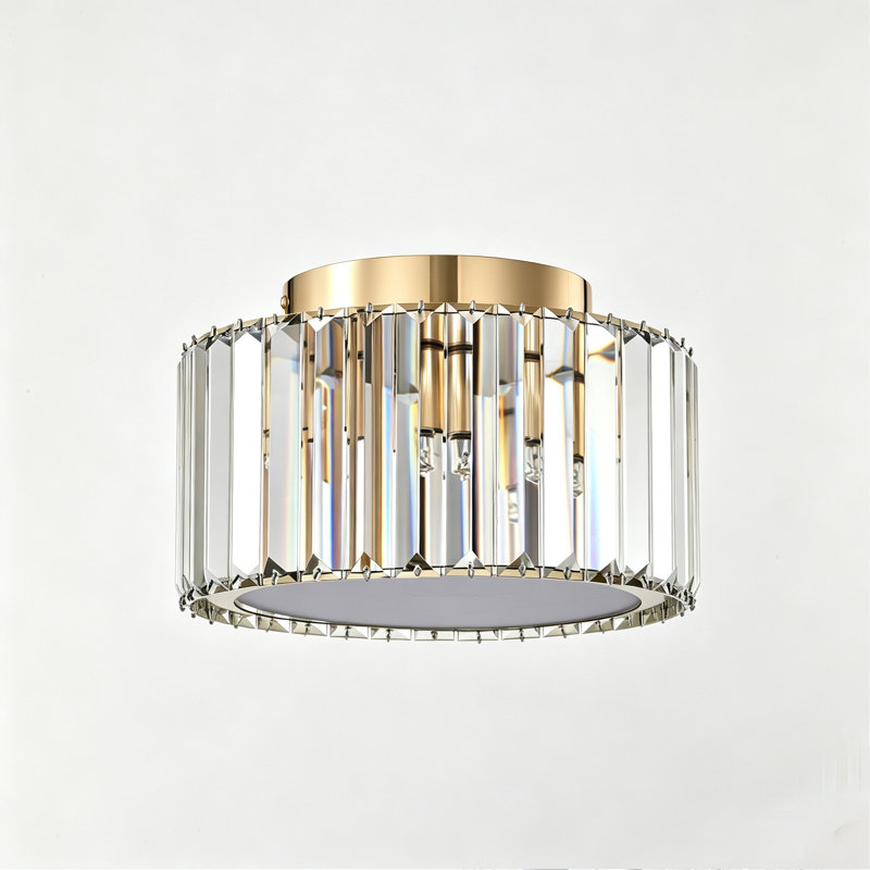 Crystal Flush Mount Ceiling Light, Gold