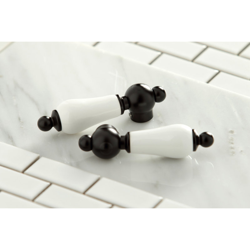 Kingston Brass Heritage Double-Handle Widespread Kitchen Faucet, Polished Brass, With Spray