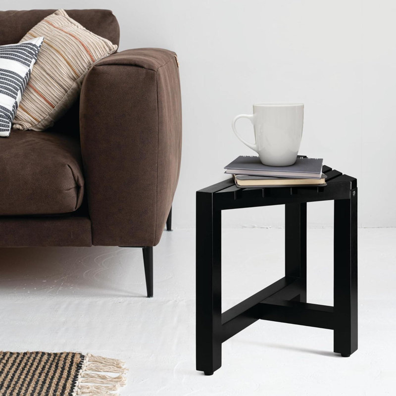 Eilerman 16.4'' W Solid Wood Shower Bench, Black