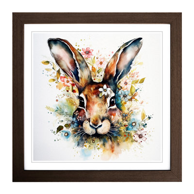 Hare Floral Art - Framed Print