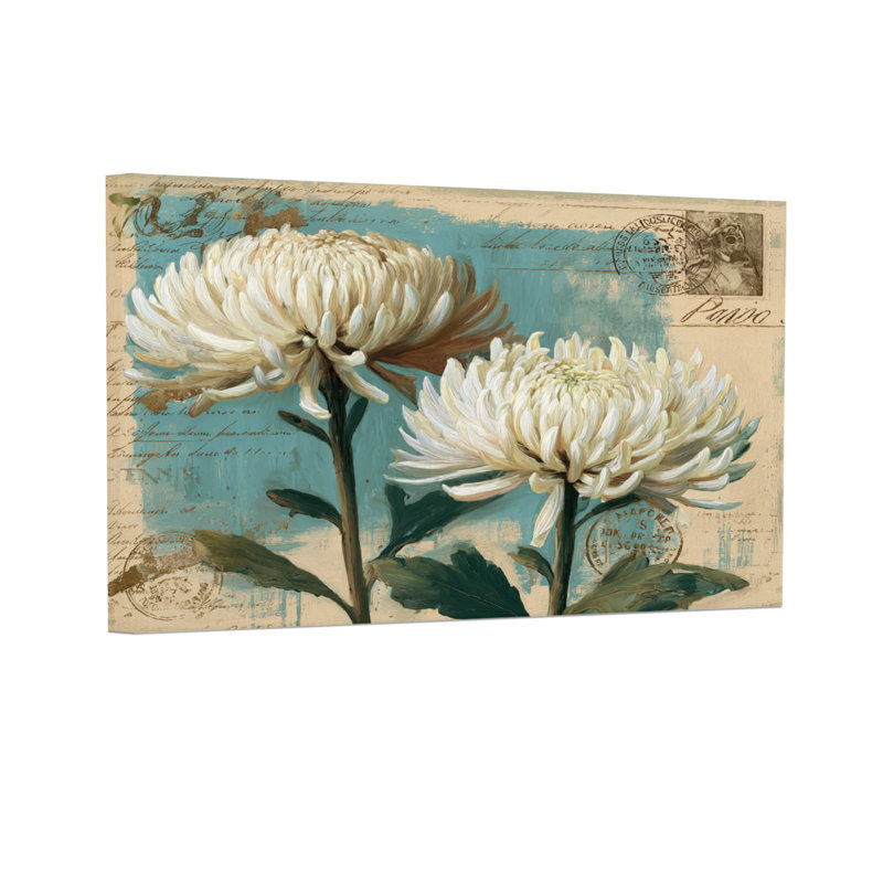 Plantes et fleurs, impression de carte postale florale rétro, H 20 po x l 30 po