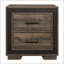 Table de chevet rustique en faux bois bicolore avec 2 tiroirs