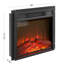 Foyer électrique encastrable 18 po, 120 V 1400 W, écran à DEL, 3 intensités de flamme, écoénergétique, verre trempé noir pour les modes de décoration intérieure 18 po, verre, télécommande, fournisseur de chaleur pour la chambre à coucher