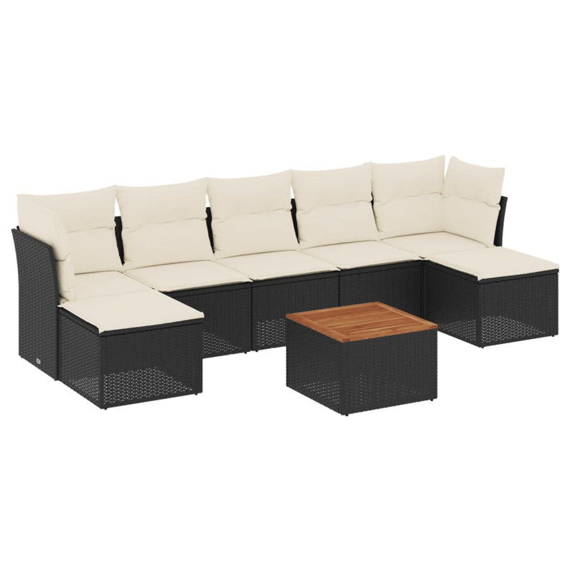 Ensemble de canapé de jardin Vidaxl, Noir