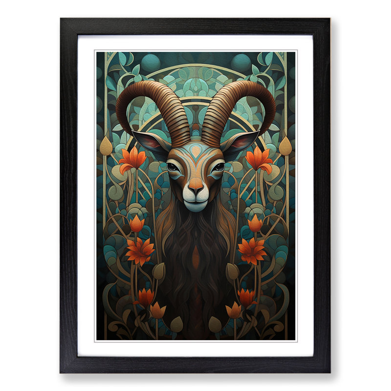 Goat Art Deco Art - Framed Print
