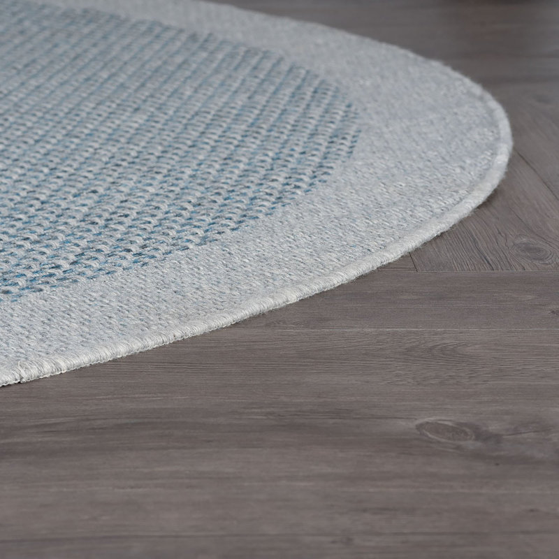 Tapis moderne bleu / gris Wallaston, Rond 5 pi 1 po